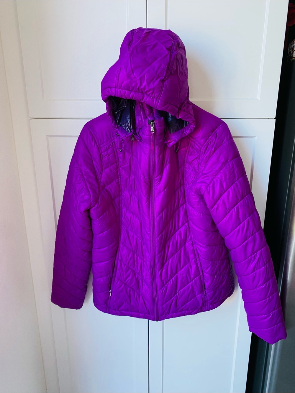 Tekgear womens warmtek XL hooded jacket purple raincoat